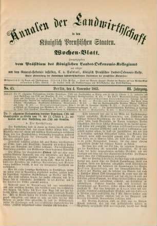 No. 45. Berlin, den 4. November 1863. III. Jahrgang.