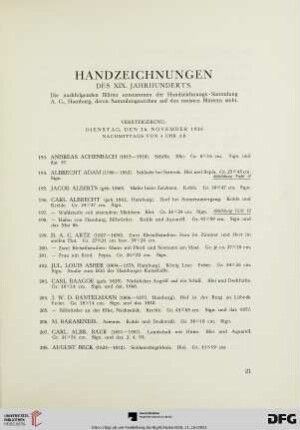 Handzeichnungen des XIX. Jahrhunderts (Nr. 193-397)