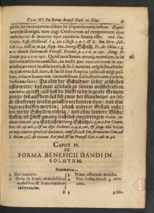Caput IV. De Forma Beneficii Dandi In Solutum.