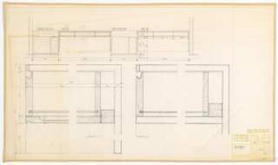 Hochschulbibliothek, Karlsruhe Neubau: Ausgaben 1.OG, 2.OG und 3.OG, 1:10, 1:1