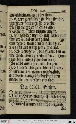 (Der CXLI. Psalm - Der CL. Psalm)