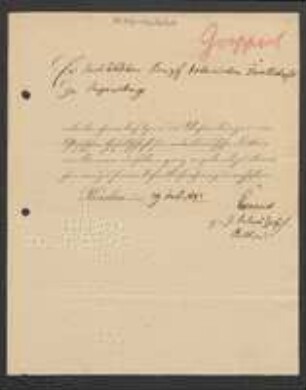 Brief von Heinrich Göppert an Regensburgische Botanische Gesellschaft
