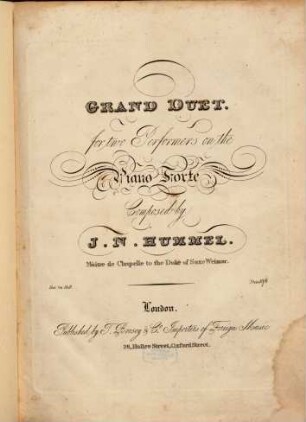 Grand duet : for two performers on the piano forte