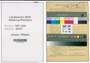 Entnazifizierung Wilhelm Jansen , geb. 15.06.1896 (Mechaniker)