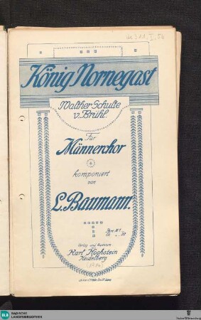 König Nornegast : für Männerchor