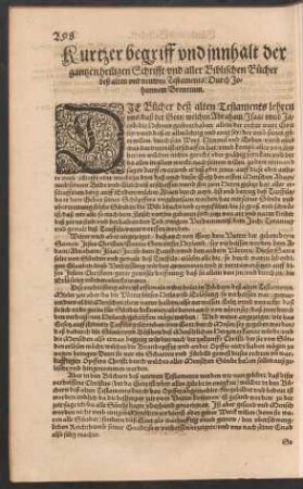 Kurtzer begriff und innhalt der gantzen heiligen Schrifft/ und aller Biblischen Bücher deß alten und neuwen Testaments ...