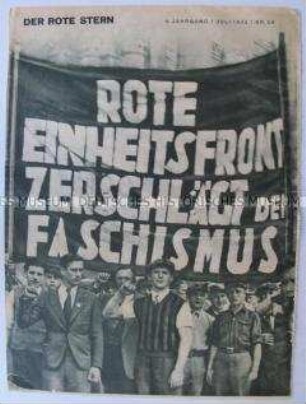 Proletarische Wochenzeitschrift "Der Rote Stern" u.a. zur Kampfwoche der "Antifaschistischen Aktion"