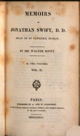 Memoirs of Jonathan Swift, D. D. Dean of St. Patrick's, Dublin : in two volumes, 2