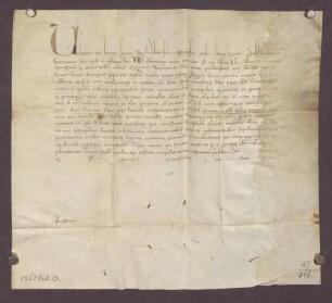 Papst Urban V. beauftragt den Propst von St. Peter zu Wimpfen im Tal, dem Kloster Schönau mittels Anwendung bzw. Androhung geistlicher Maßnahmen zur Wiedererlangung entfremdeter Güter zu verhelfen.