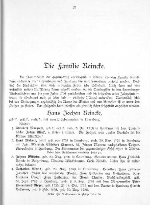 Die Familie Reincke.