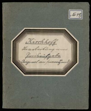 [alter Umschlag (beschriftet von Ernst Richard Neumann)]