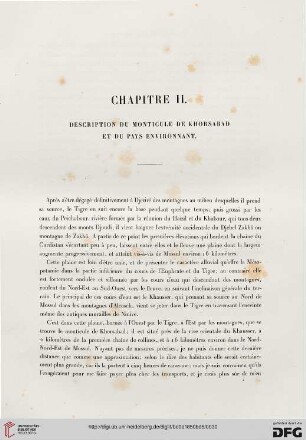 Chapitre II: Description du Mondicule de Khorsabad et du pays environnant