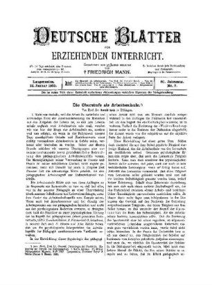 Die Oberstufe als Arbeitsschule