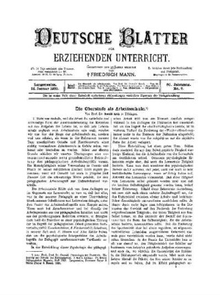 Die Oberstufe als Arbeitsschule