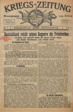 1.1916/17: Kriegs-Zeitung