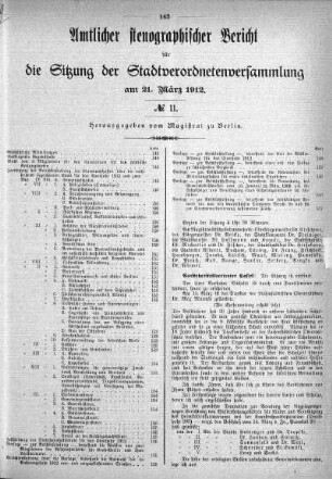 No. 11, 21. März 1912