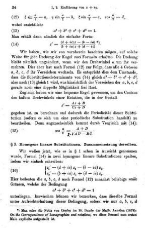 § 3. Homegene lineare Substitutionen. Zusammensetzung derselben.