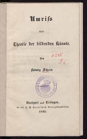 Umriss einer Theorie der bildenden Künste
