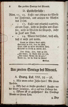 Am zweiten Sontage des Advents.