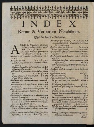 Index Rerum & Verborum Notabilium.