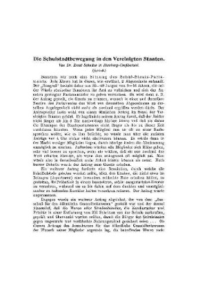 Die Schulstadtbewegung in den Vereinigten Staaten : (Schluß)