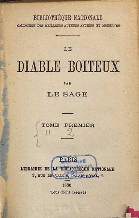 Le diable boiteux, 1