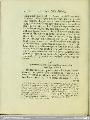 XVII. Legem Iuliam Miscellam hodie non posse nec debere valere, ex ratione legis ostenditur