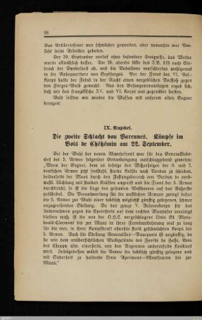 IX. Die zweite Schlacht von Varennes. Kämpfe im Bois de Chéhémin am 22. September