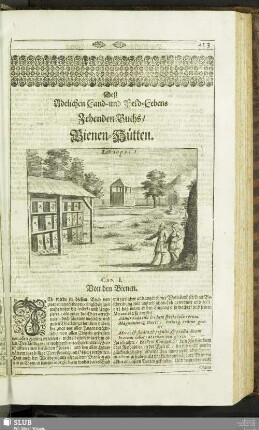 Deß Adelichen Land- und Feld-Lebens Zehenden Buchs, Bienen-Hütten