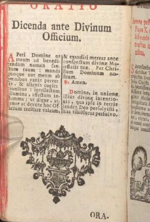 Oratio Dicenda ante Divinum Officium.