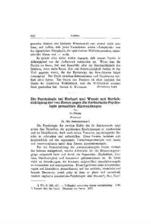 Die Psychologie bei Herbart und Wundt mit Berücksichtigung der von Ziehen gegen die Herbartsche Psychologie gemachten Einwendungen : (Fortsetzung)