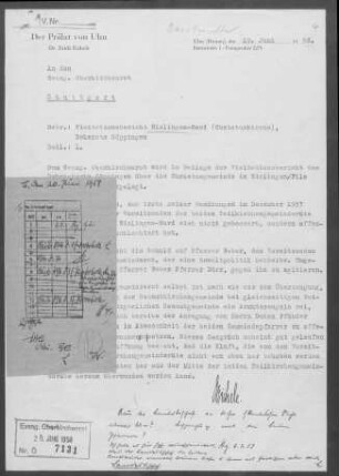 Christuskirche Eislingen: Visitationsbericht mit Pfarrbericht 1958