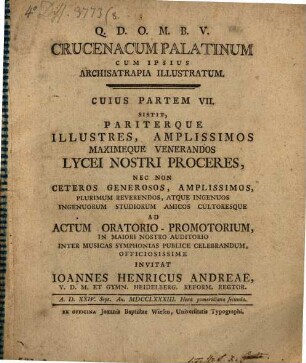 Crucenacum Palatinum Cum Ipsius Archisatrapia Illustratum, 7