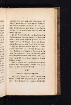 VIII. Lehr- und Bildungsanstalten.