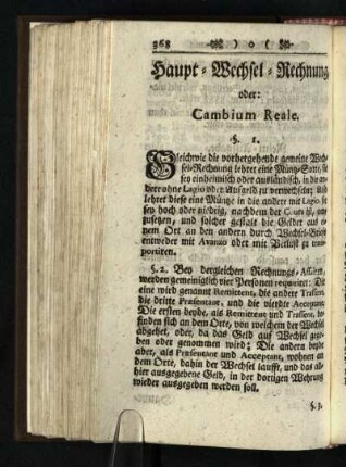 Haupt-Wechsel-Rechnung, oder Cambium Reale