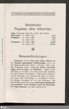 Statistische Angaben über Schandau