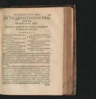 De Inquisitionis Processu. Observatio CXIX.