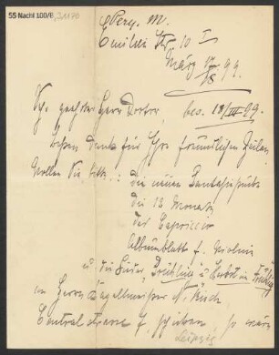 Brief an B. Schott's Söhne : 17.03.1899