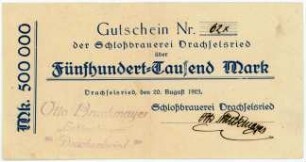 Geldschein / Notgeld, 500.000 Mark, 20.8.1923