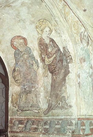 Heiliger Antonius und gekrönte weibliche Heilige