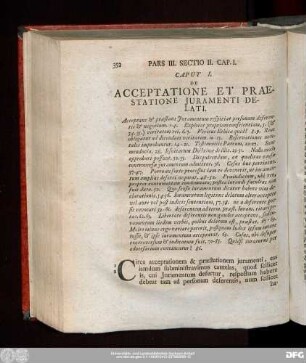 Caput I. De Acceptatione Et Praestatione Iuramenti Delati.