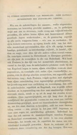 De overige betrekkingen van Nederland. Zijne handelsbetrekkingen met Duitschland, Limburg