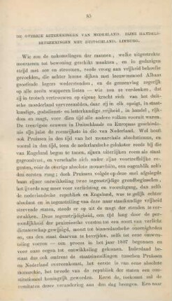 De overige betrekkingen van Nederland. Zijne handelsbetrekkingen met Duitschland, Limburg