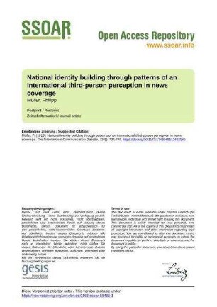 National identity building through patterns of an international third-person perception in news coverage