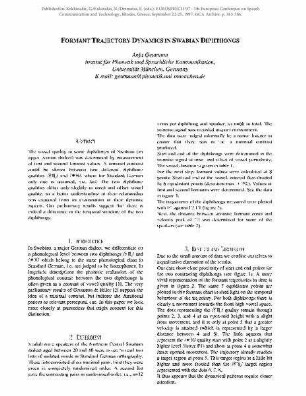 Formant Trajectory Dynamics in Swabian Diphthongs