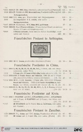 Französiche Postämter auf Kreta (Nr. 1116-1117)