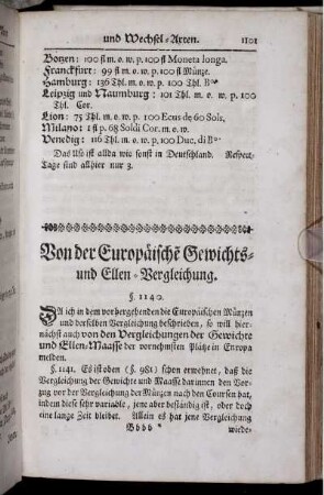 Von der Europäische Gewichts- und Ellen-Vergleichnung.