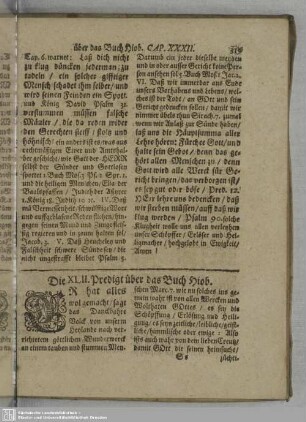Die XLII. Predigt über das Buch Hiob