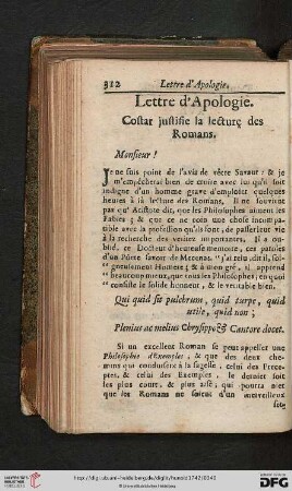 Lettres d’Apologie