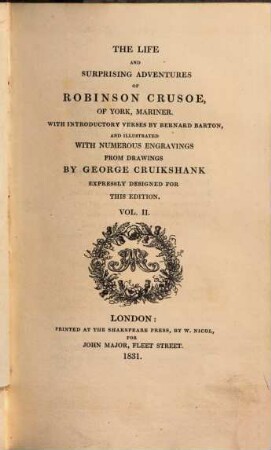 The life and surprising adventures of Robinson Crusoe of York, Mariner, 2
